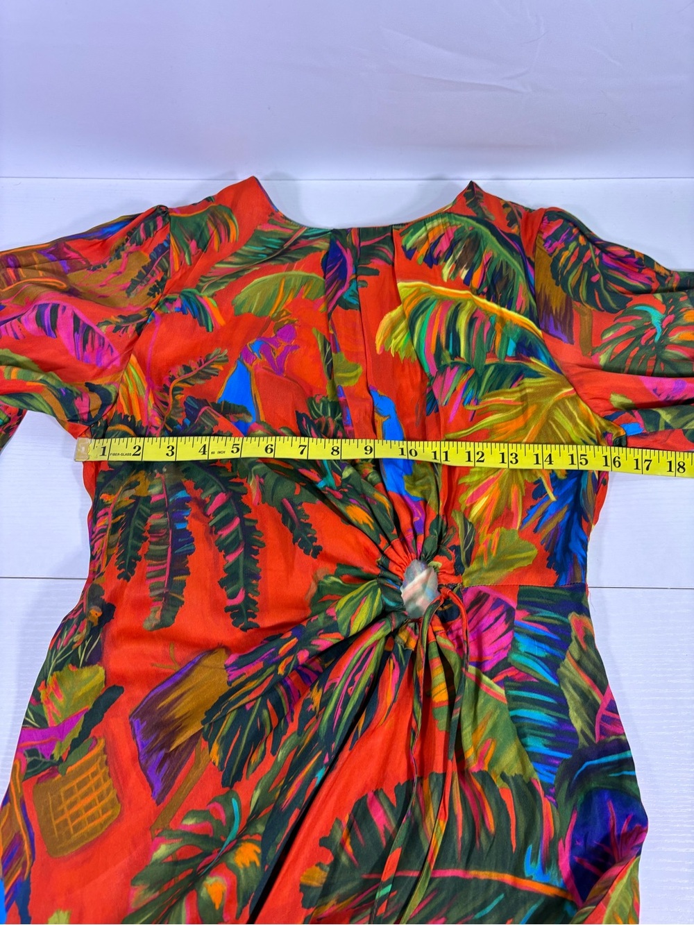 FARM Rio Red Tropical Print Long-Sleeve Midi Dress - Picture 5 of 13